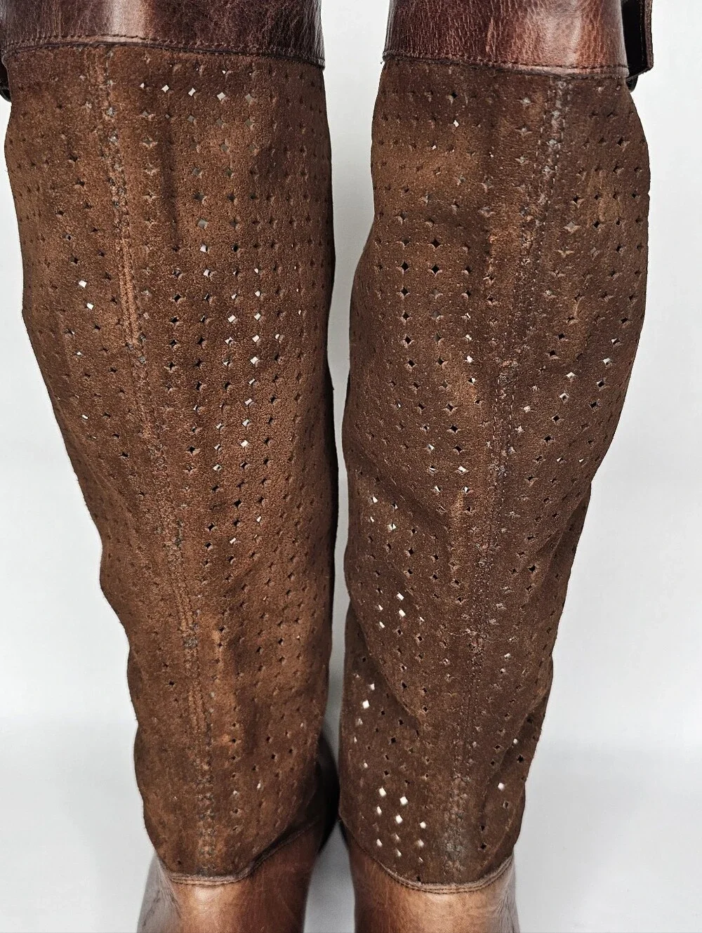 Frye Leather Suede Sloutch Perforated Brown Riding Boots 9